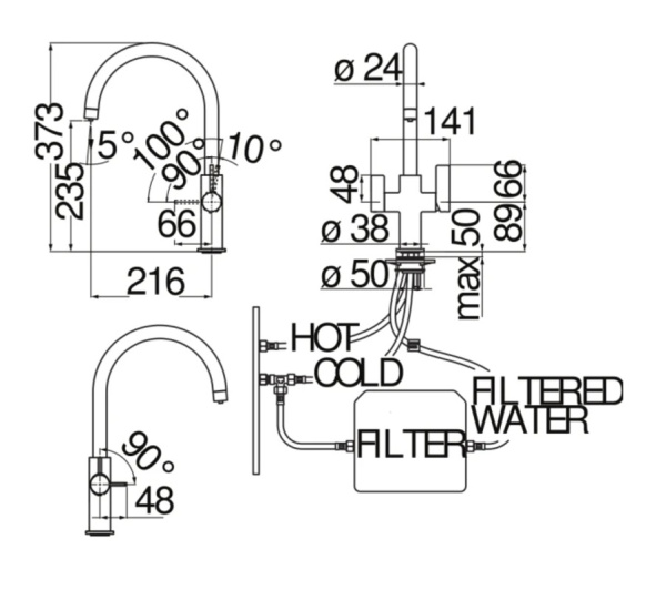 Смеситель для кухни Nobili Flag FL96824/3VCR